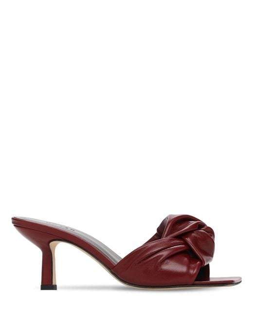 By Far Red 65mm Lana Leather Mules