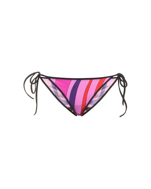 Slip bikini in lycra stampata di Emilio Pucci in Pink