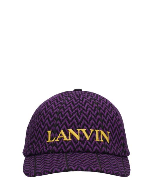 Cappello baseball in tela di Lanvin in Purple