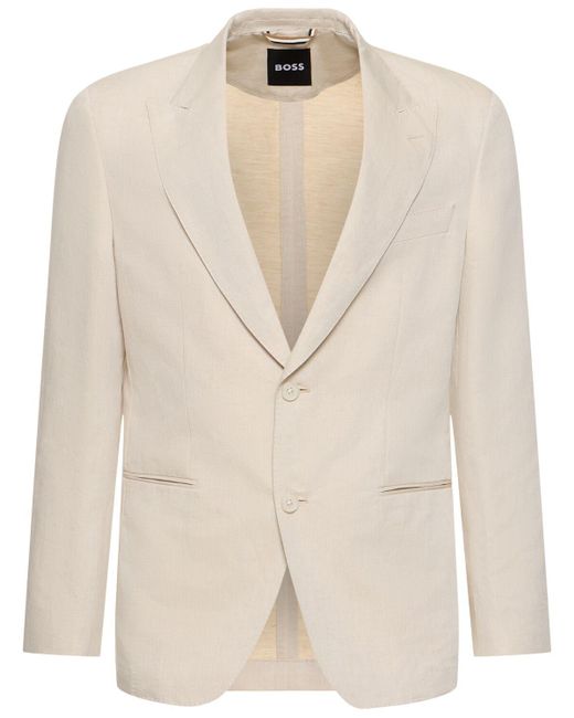 Boss Natural Huge Linen & Cotton Single Breast Jacket for men