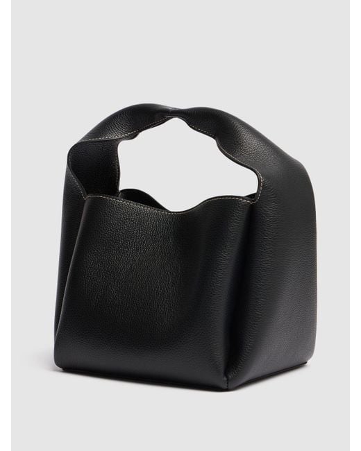 Totême  Black Bucket Pebble Grain Leather Bag