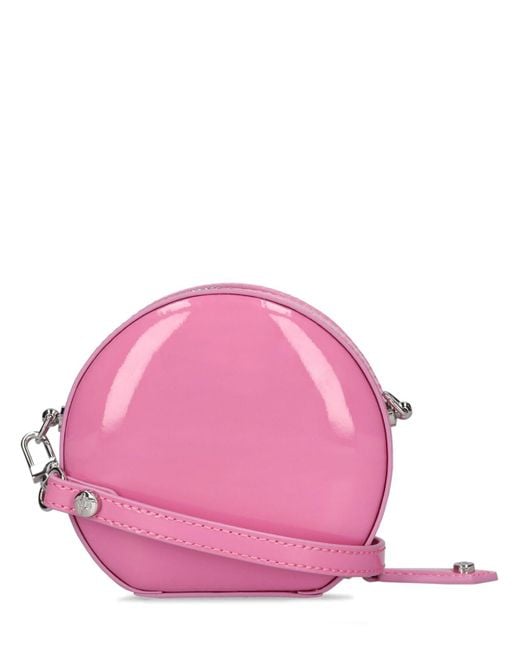 Vivienne Westwood Pink Mini Round Patent Leather Crossbody Bag