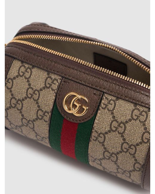 Gucci Ophidia Canvas Shoulder Bag Brown