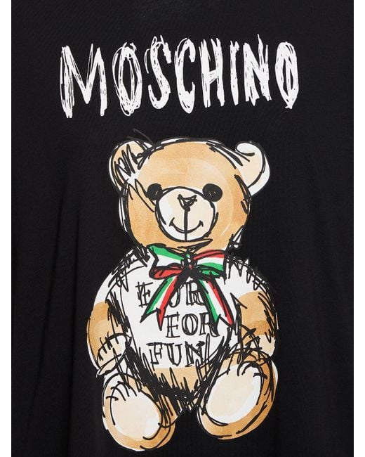 T-shirt in jersey di cotone di Moschino in Black