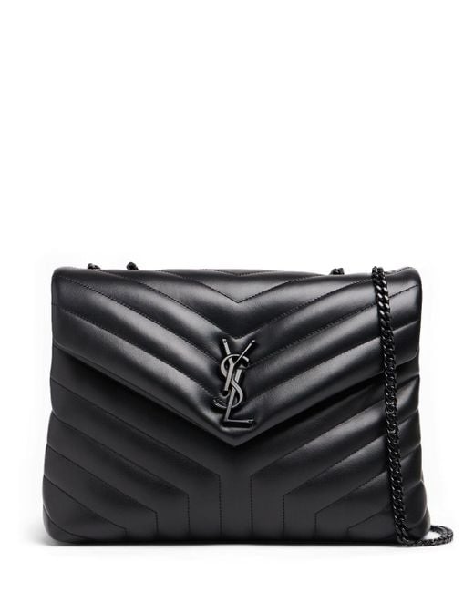Saint Laurent Loulou Y-quilted レザーバッグ Black