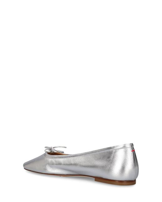Aeyde White 10mm Delfina Laminated Leather Flats