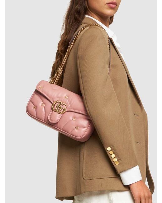 Gucci Pink Small gg Marmont Leather Shoulder Bag