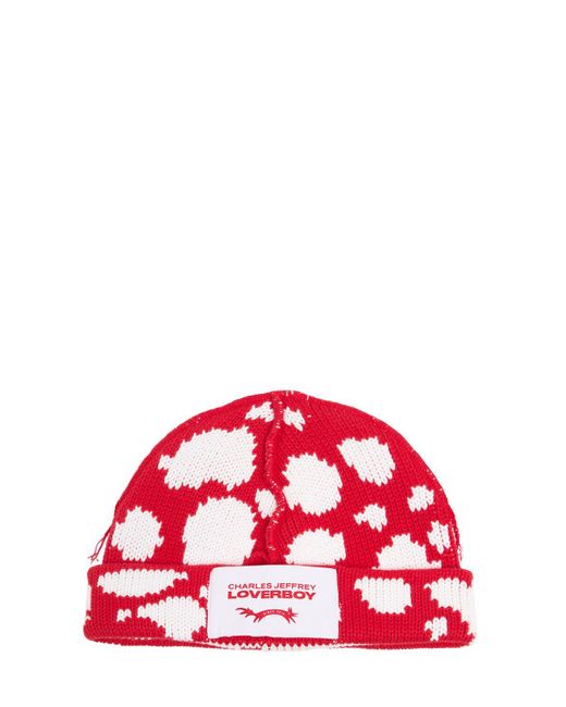 Uomo Cappello Beanie Loverboy di Charles Jeffrey in Red da Uomo