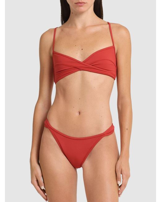 Tropic of C Infinity Recycled Tech Bikini Bottoms Red