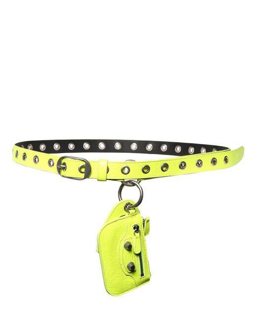 Balenciaga Yellow 2cm Le Cagole Leather Belt