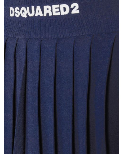 Minifalda de punto de viscosa DSquared² de color Blue