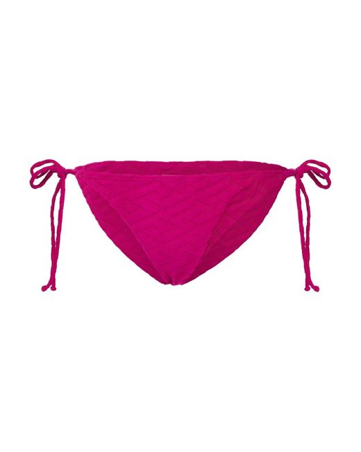 Versace Monogram Terry Cloth Bikini Bottoms in Pink | Lyst UK