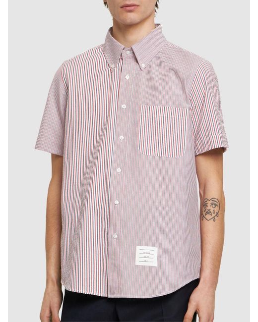 Thom Browne Pink Button Down Cotton Straight Fit Shirt for men