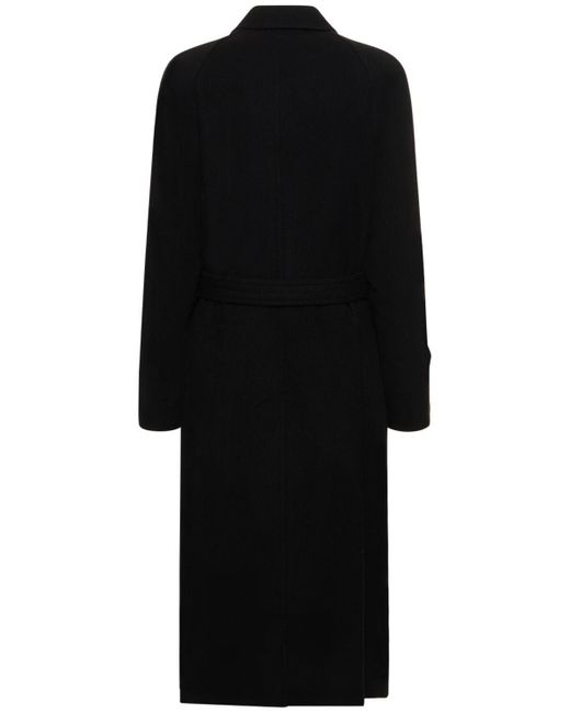 AURALEE Wool & Cashmere Coat in Black | Lyst