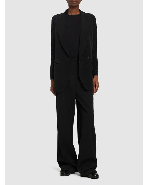 Veste boutonnée en crêpe de chine Yohji Yamamoto en coloris Black