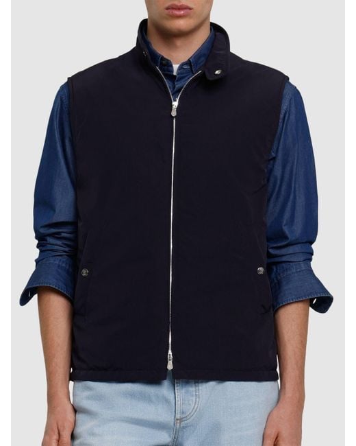メンズ Brunello Cucinelli 撥水性ナイロンベスト Blue