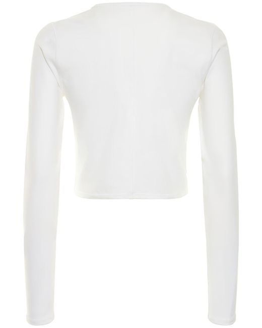 GIRLFRIEND COLLECTIVE White Reset Stretch Tech Crop Top
