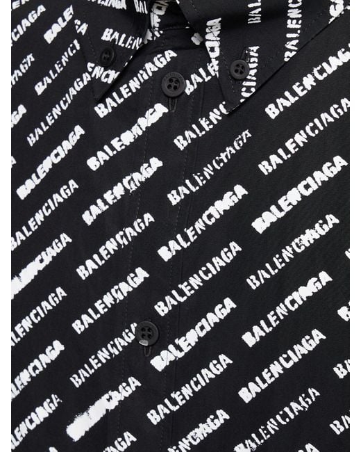 Chemise en coton stencil Balenciaga pour homme en coloris Black