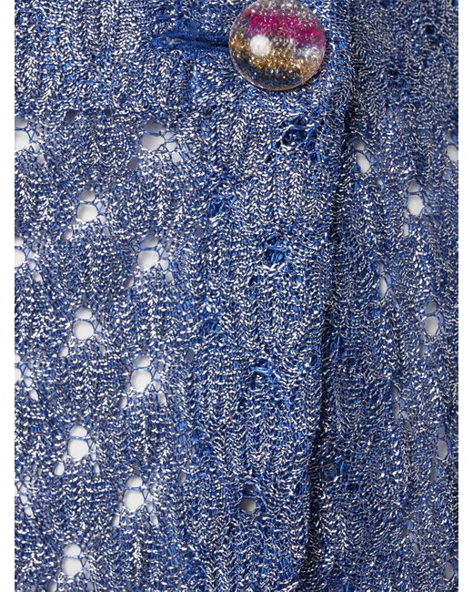 Missoni Blue Crochet Lurex Mini Skirt