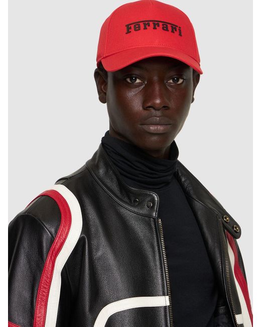 Ferrari Logo Cotton Twill Baseball Cap in Red for Men Lyst