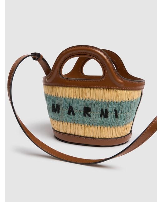 Marni Blue Micro Tropicalia Raffia Effect Bag Unique