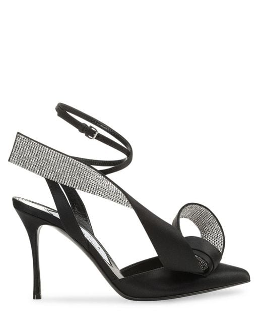 AREA X SERGIO ROSSI Black 90mm Hohe Satin-sandaletten