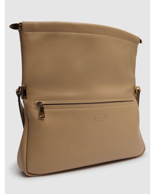 Tod's Natural Small Crn Leather Clutch