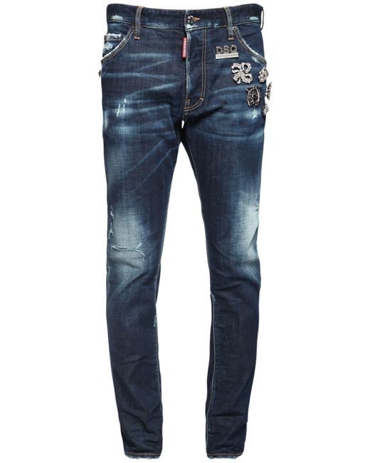 DSquared² Blue 16.5cm Cool Guy Denim Jeans W/ Pins for men