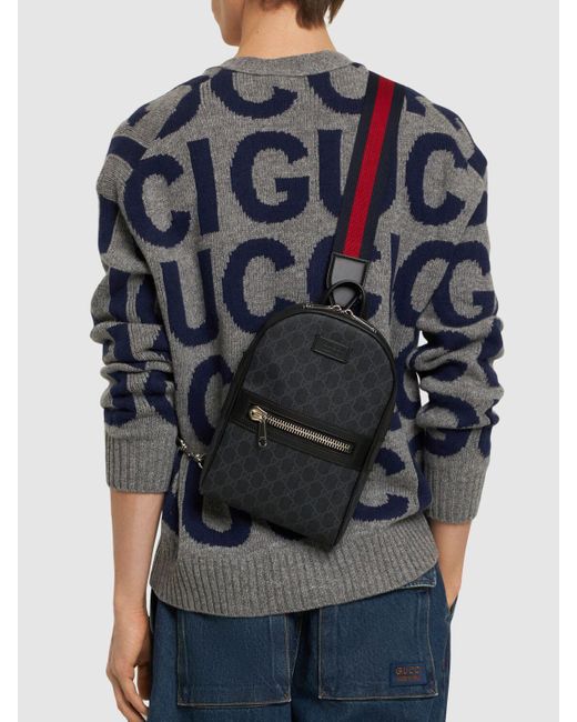 Gucci Gray GG Crossbody Bag for men