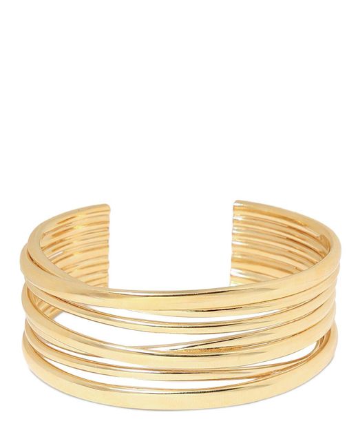 Saint Laurent Metallic Brass Multiwire Cuff Bracelet