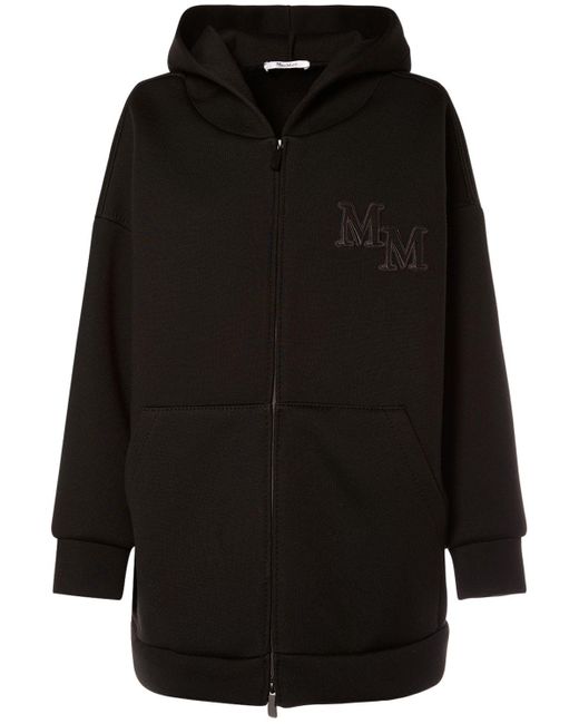 Sweat-shirt oversize en laine à capuche obbia Max Mara en coloris Black