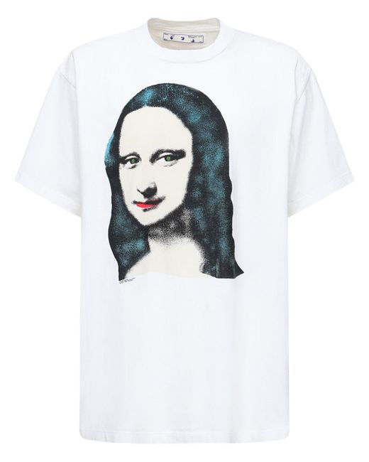 T-shirt Monalisa di Off-White c/o Virgil Abloh in White da Uomo