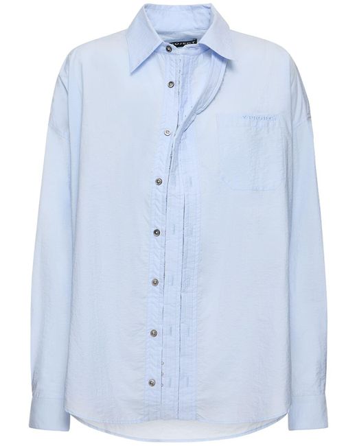 Camicia regular fit in misto cotone di Y. Project in Blue