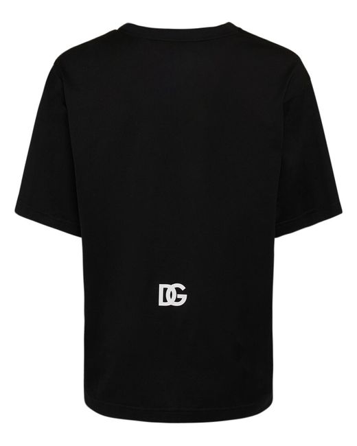 T-shirt en jersey de coton à logo Dolce & Gabbana pour homme en coloris Black
