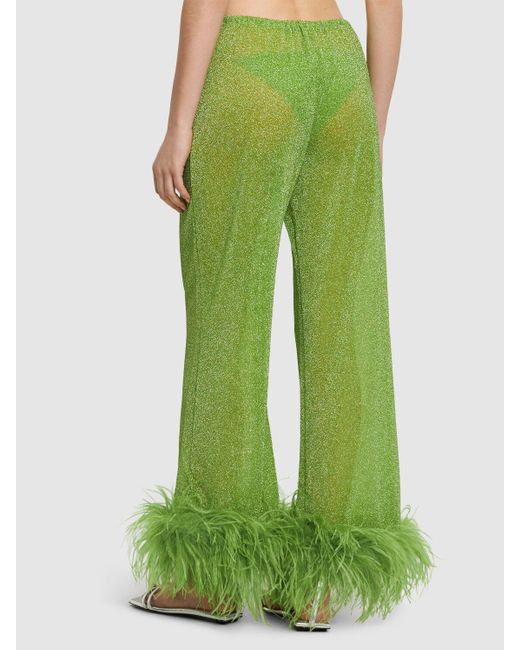Pantalon avec plumes lumière Oseree en coloris Green