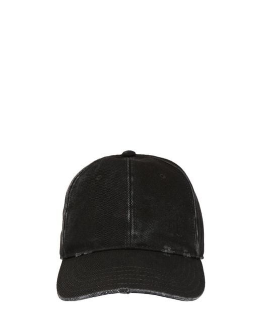 Cappello in denim washed di Saint Laurent in Black
