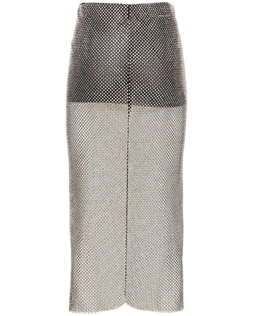 Philosophy Di Lorenzo Serafini Gray Embellished Net Midi Skirt
