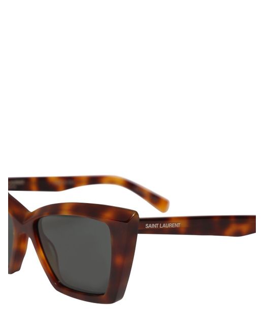 Saint Laurent Brown Sl 657 Acetate Cat-eye Sunglasses
