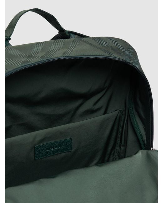 Burberry Green Check Print Jacquard Backpack for men