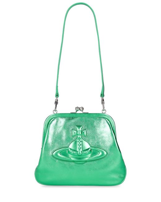Vivienne Westwood Green Vivienne's Metallic Leather Bag