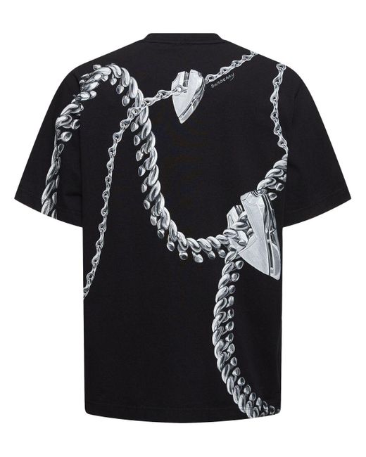 Burberry Bedrucktes T-shirt Aus Baumwolle in Black für Herren