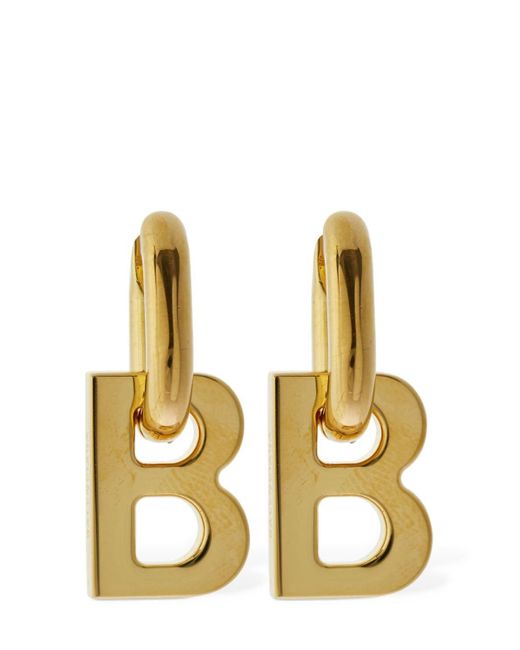 Balenciaga Metallic B Chain Xs Earrings