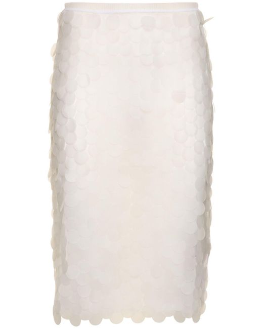 16Arlington Delta スパンコールスカート White