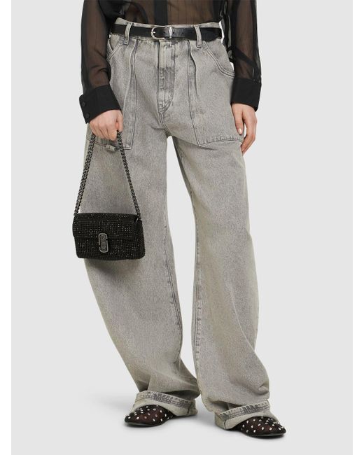 Marc Jacobs Black The Mini Rhinestone Shoulder Bag