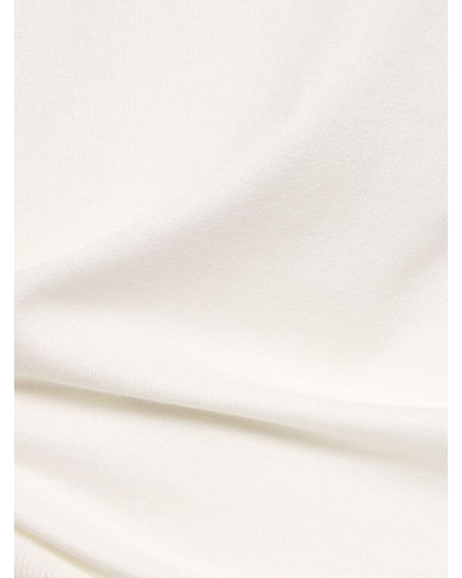 Pull-over en coton à col ras-du-cou Brunello Cucinelli pour homme en coloris White