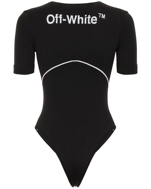 【送料&関税込】Off-White Bodysuit With Logo Off-White c/o Virgil Abloh Athleisure Off Logo Stretch