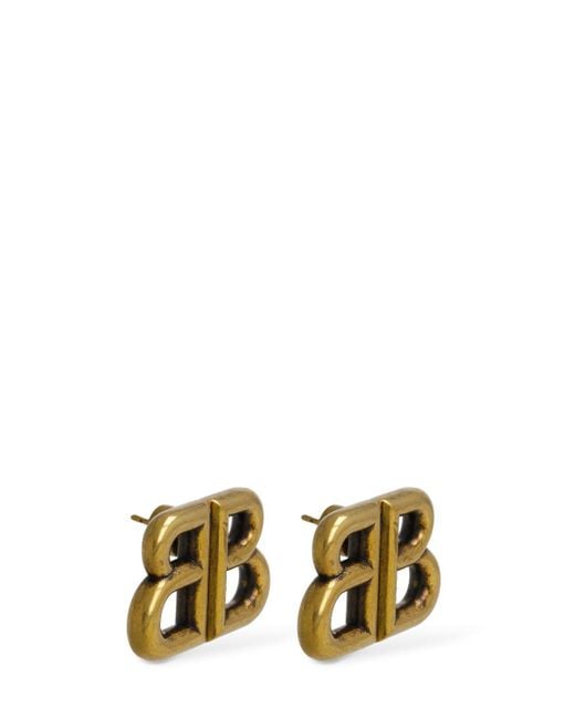 Orecchini con logo di Balenciaga in Metallic