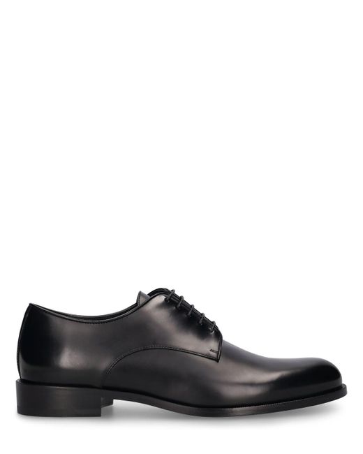 Giorgio Armani Black Leather Lace-up Shoes for men