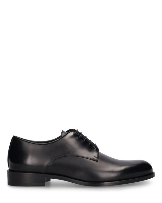 Zapatos de piel con cordones Giorgio Armani de hombre de color Black