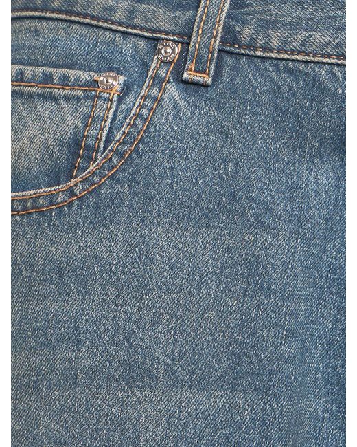 Jeans in denim di cotone scolorito di Etro in Blue da Uomo